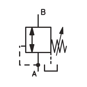 Hydraulic pressure reducing valve direct operated symbol